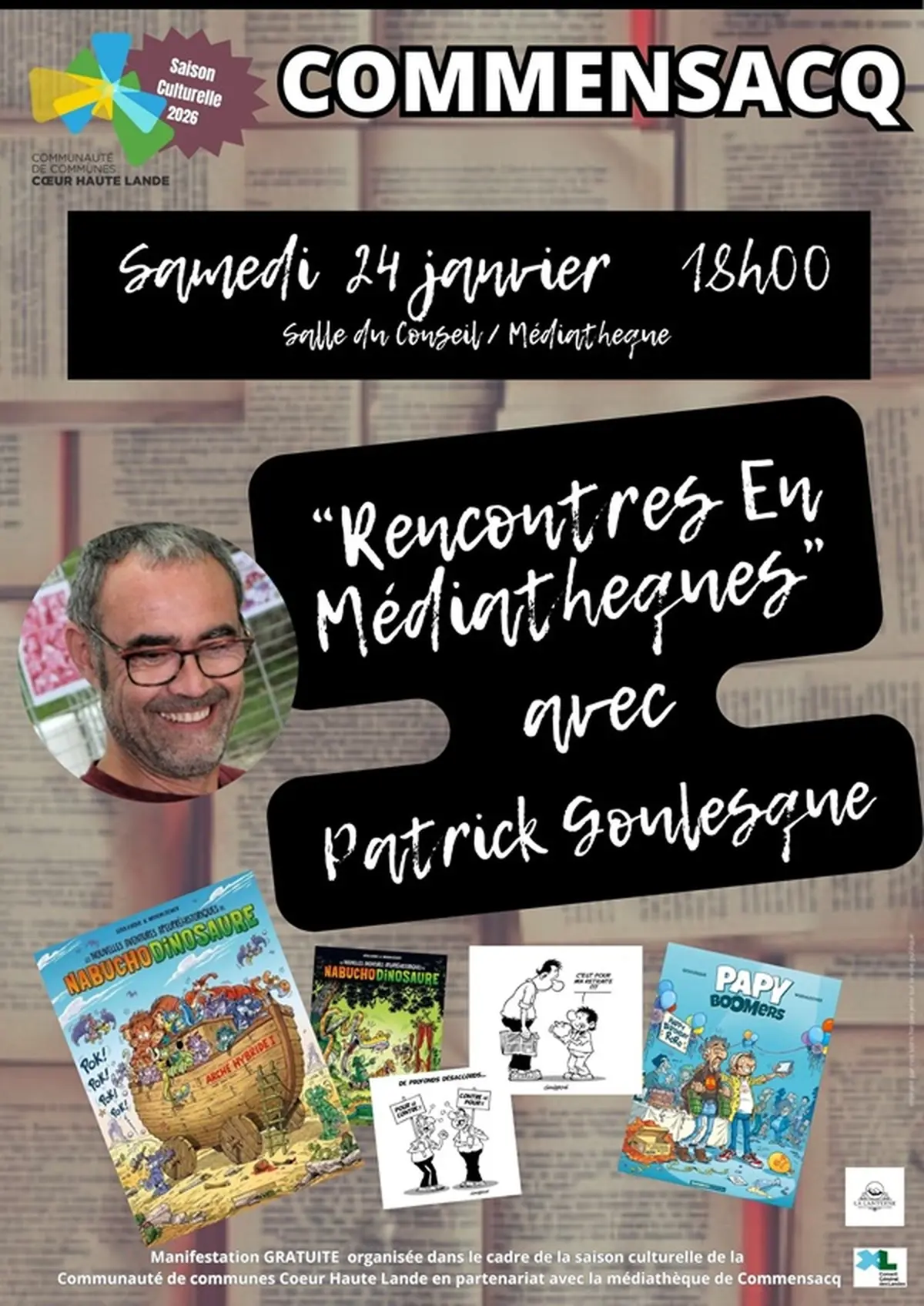RENCONTRES EN MEDIATHEQUES avec Patrick Goulesque // COMMENSACQ