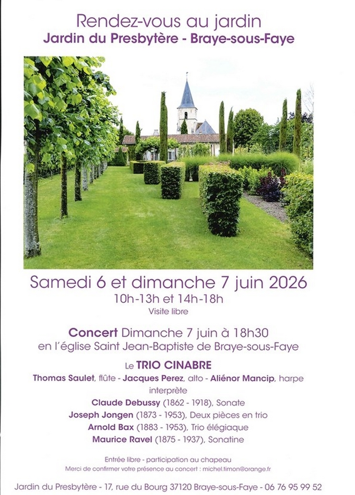 Rendez-vous au Jardin du Presbytère et concert