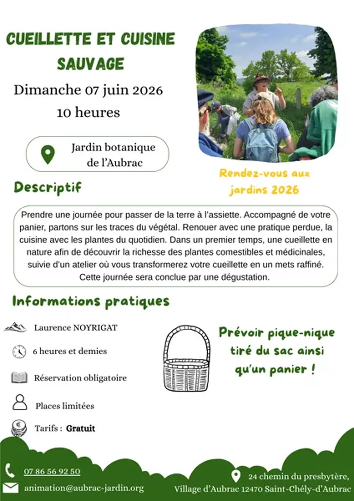 Rendez-vous aux jardins : cueillette et cuisine sauvage