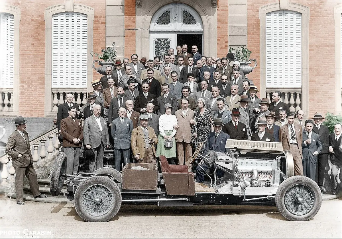 Ettore Bugatti lors d'une réception au château St-Jean en 1933