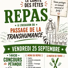 Repas à l'occasion du passage de la Transhumance à LARTIGUE