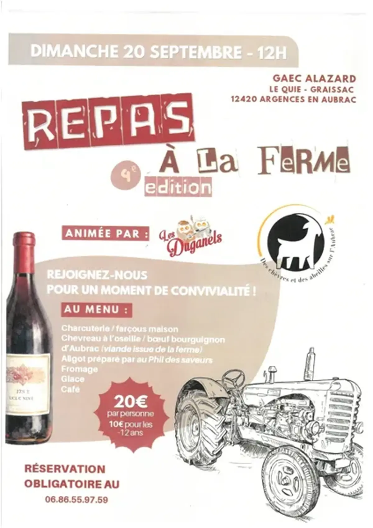 Repas à la Ferme Gaec Alazard