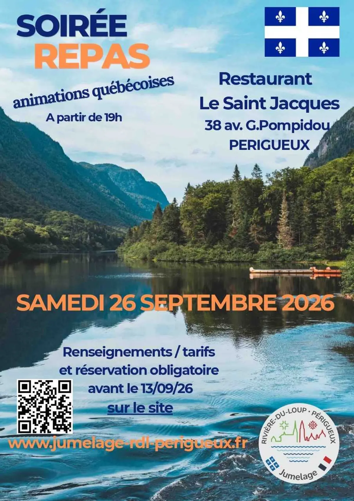 Repas animé du Jumelage Rivière-du-Loup / Périgueux