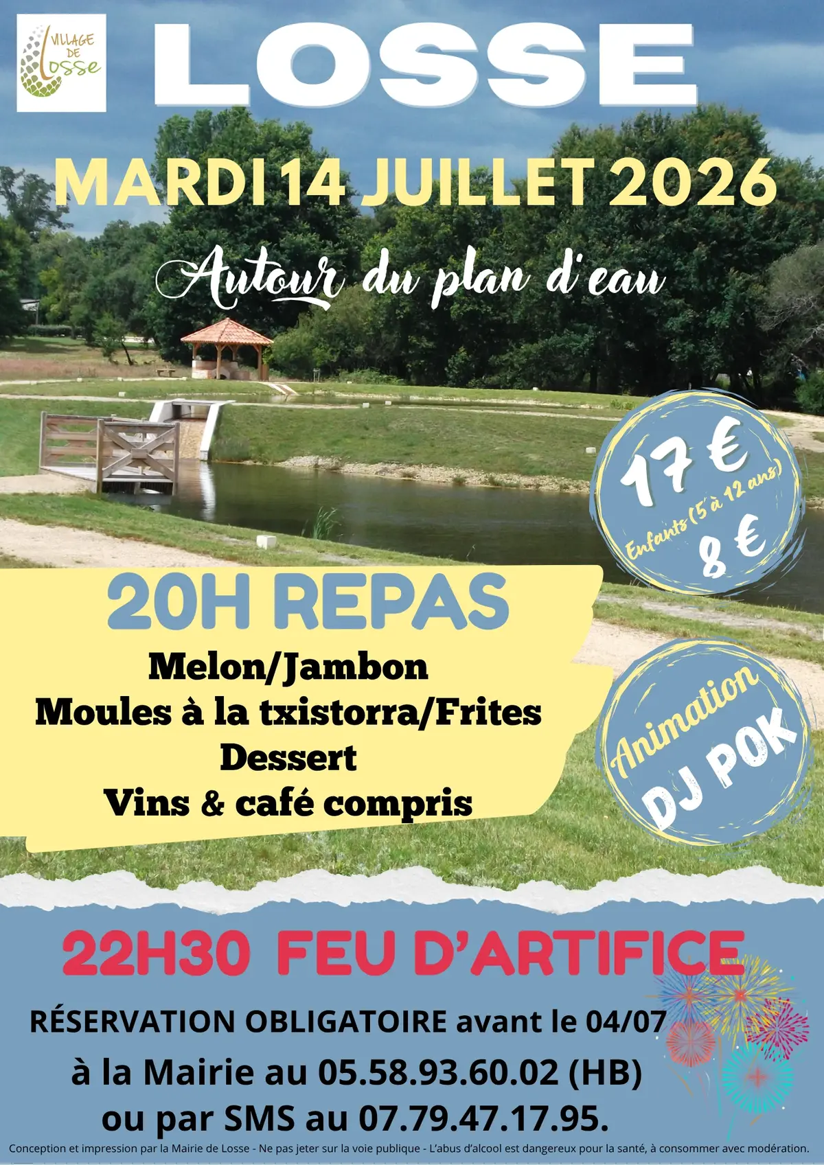 Repas autour du plan d'eau