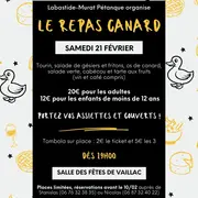 Repas canard du club de pétanque de Labastide-Murat & tombola