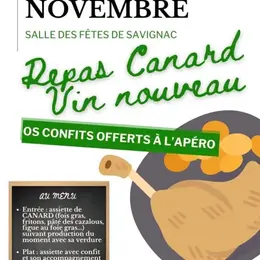 Repas canard et vin nouveau
