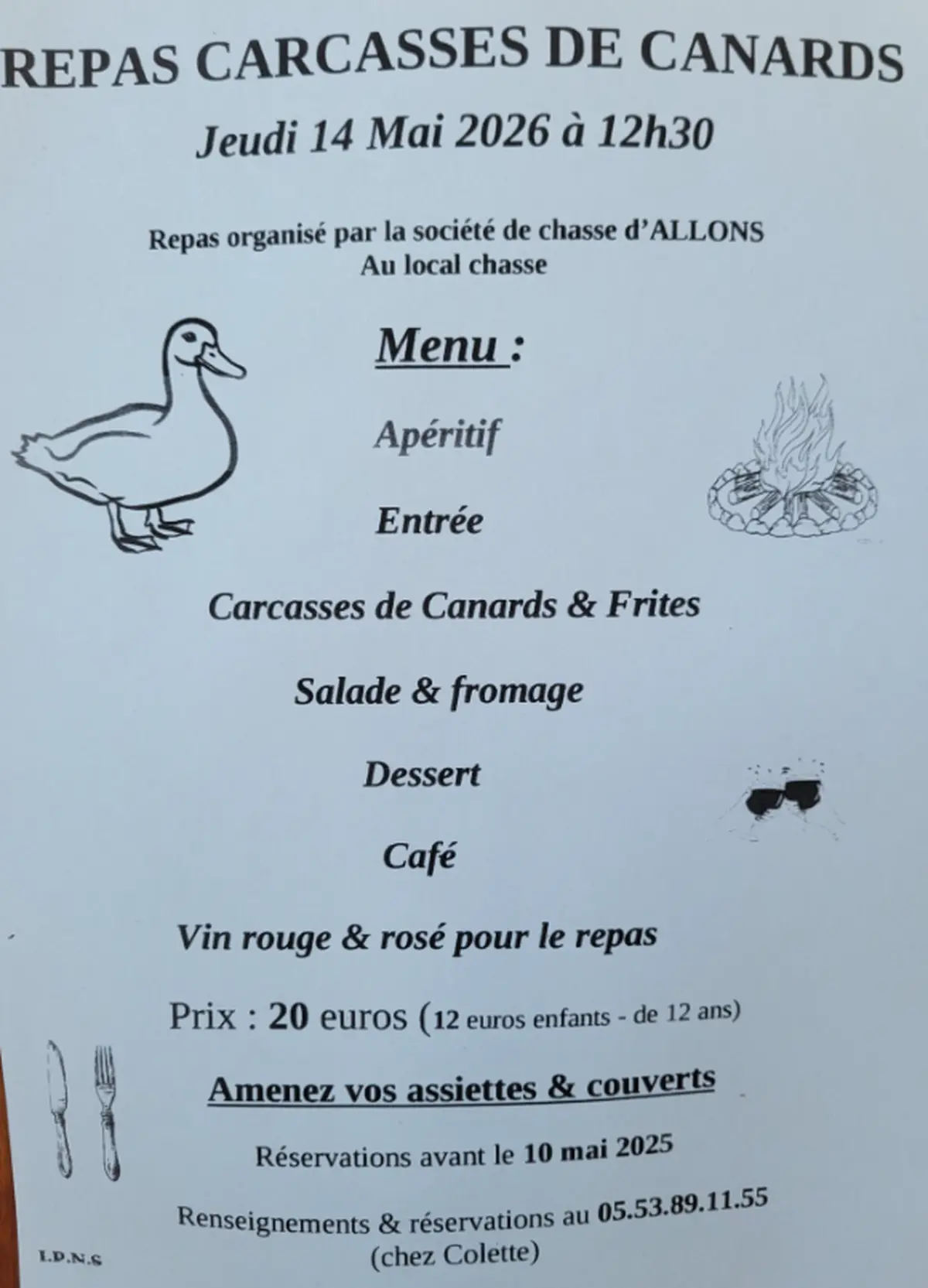Repas carcasses de canards