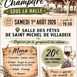 Repas champêtre sous la halle - Saint Michel de Villadeix