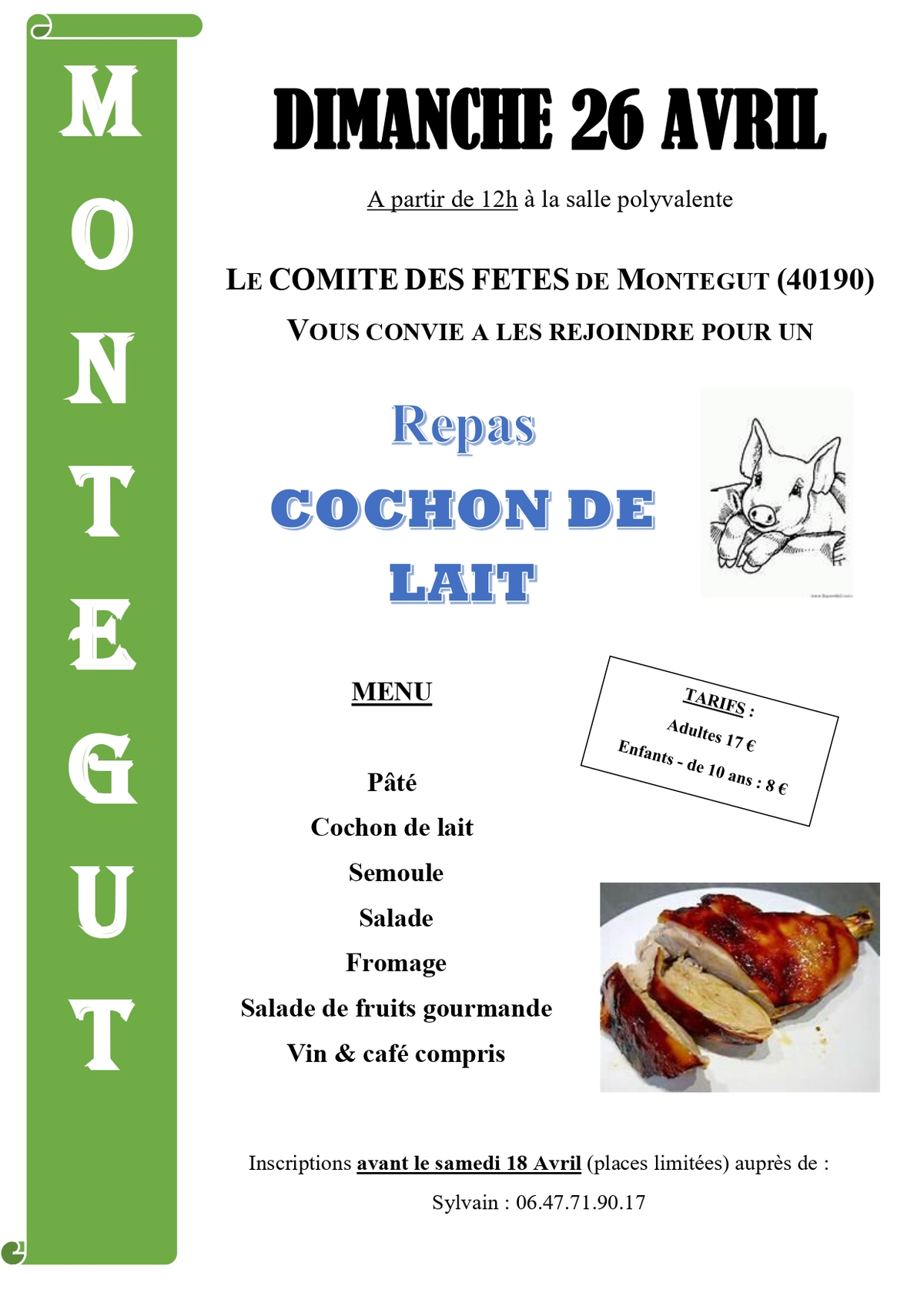 Repas Cochon de lait