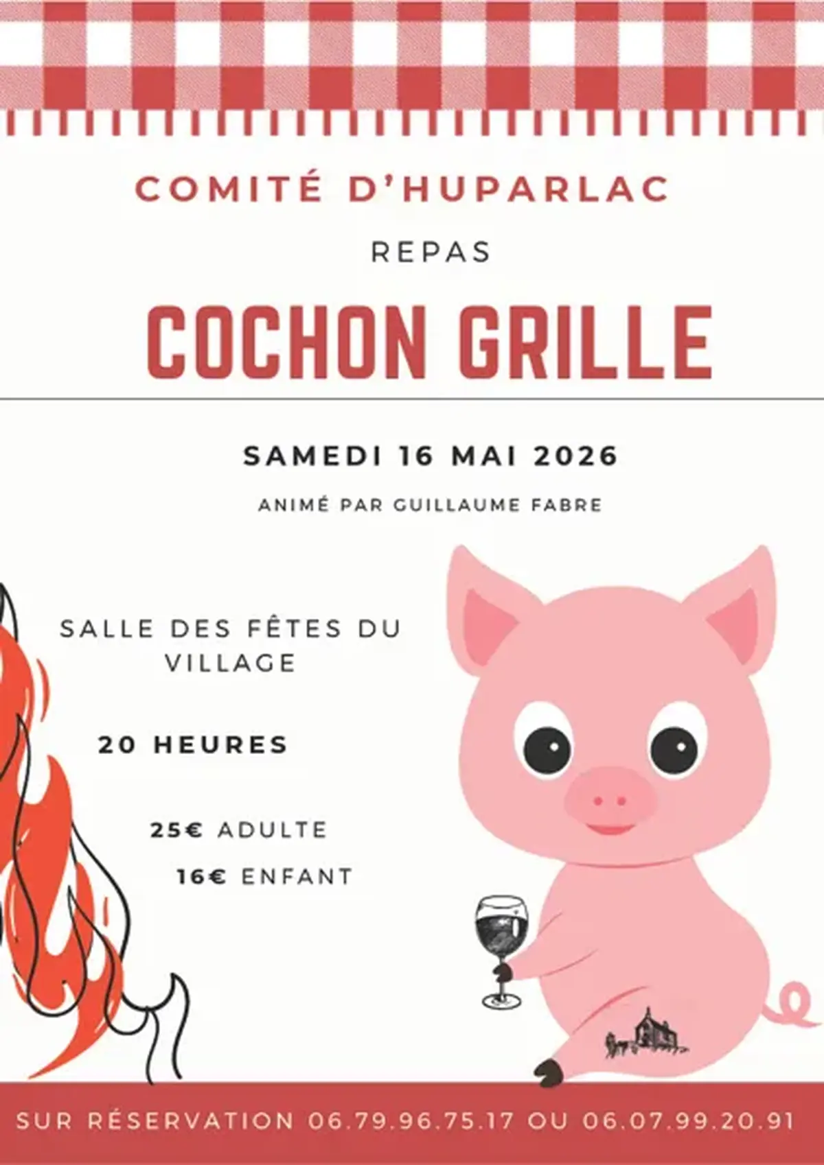 Repas Cochon grillé
