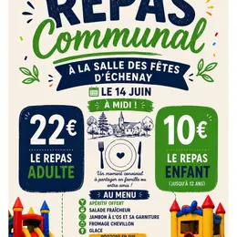 Repas communal à la salle des fêtes d'Echenay