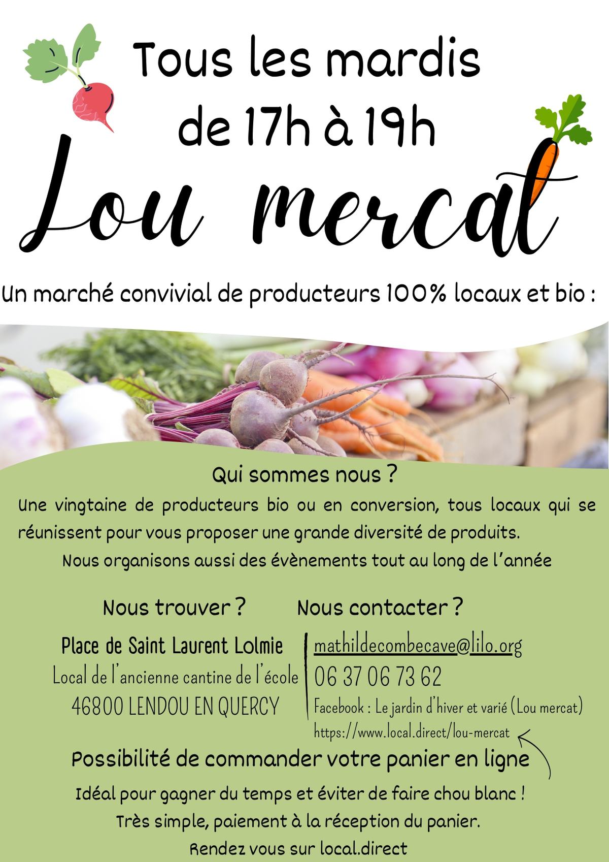 Repas-concert après le Marché bio de Saint-Laurent-Lolmie