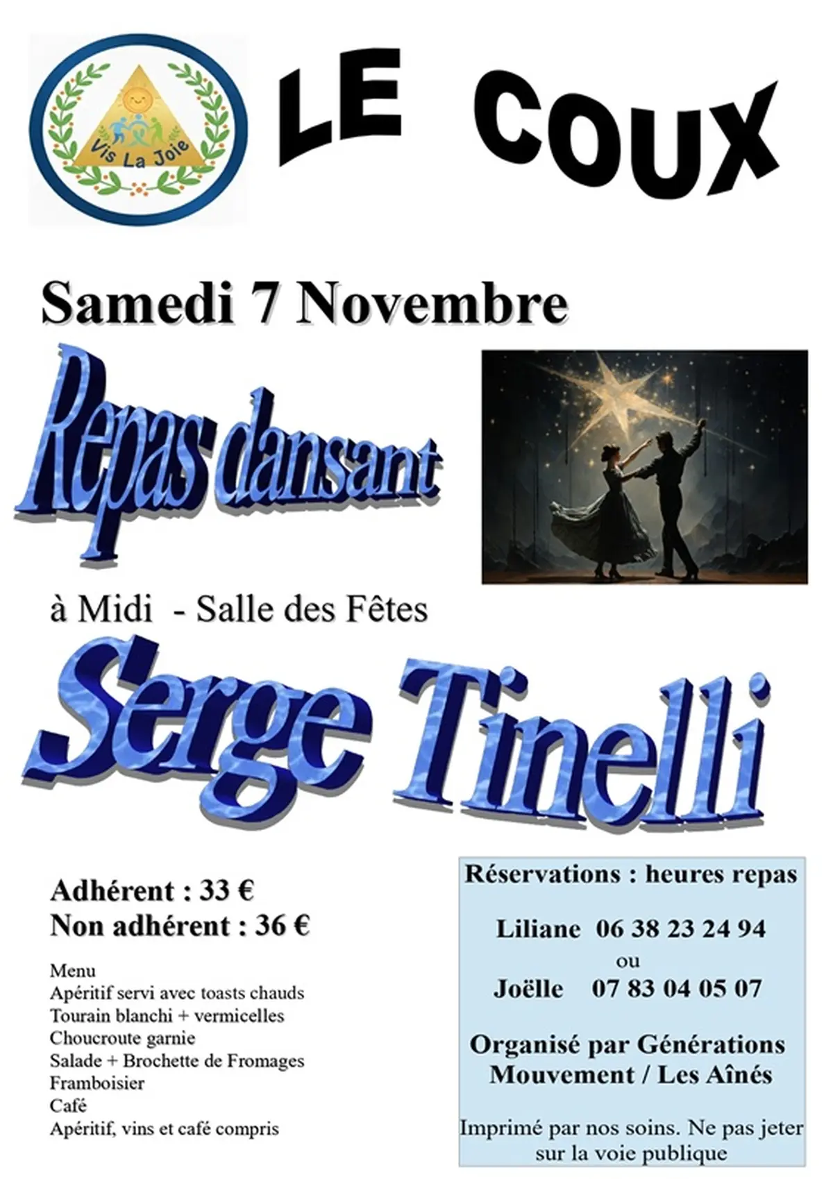 Repas dansant au Coux