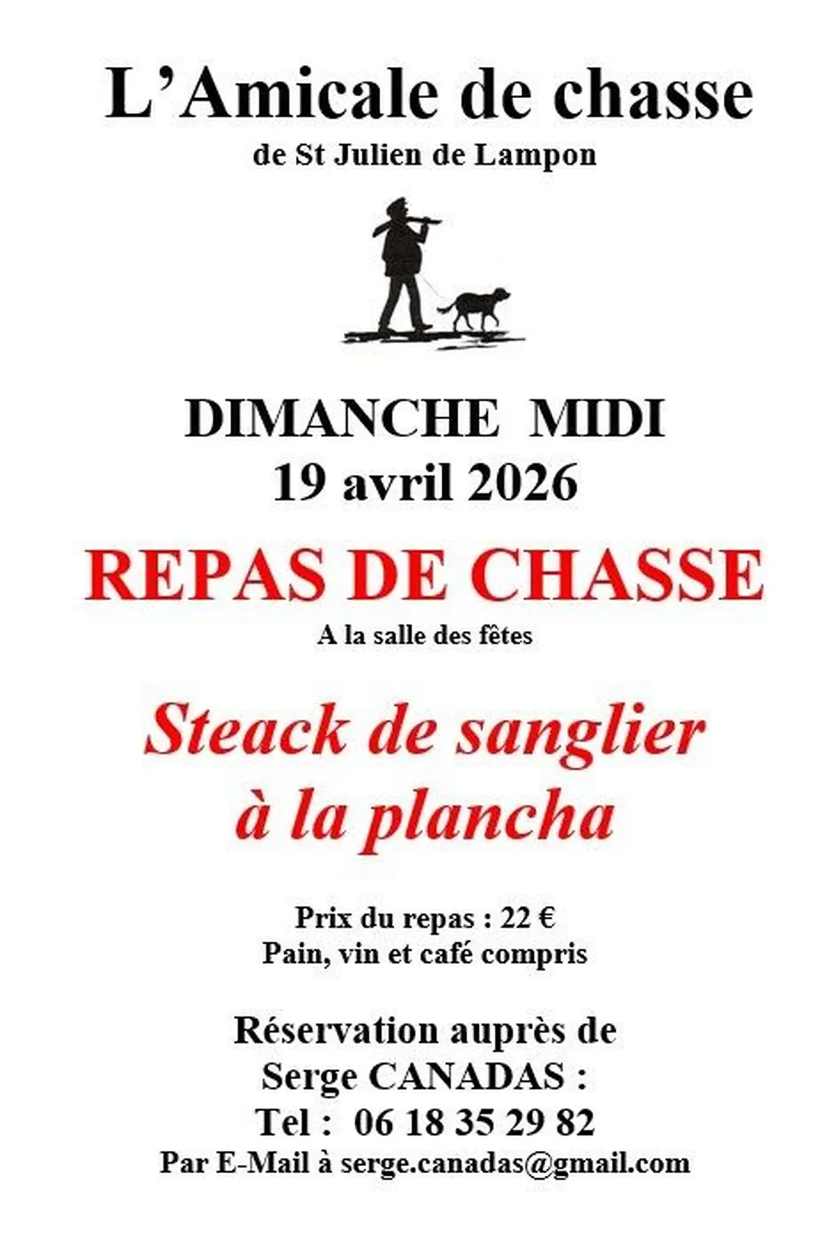 Repas de chasse - Saint Julien de Lampon