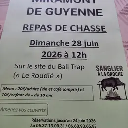 Repas de chasse : sanglier à la broche