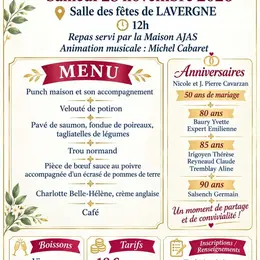 Repas de l'association La Joie de Vivre