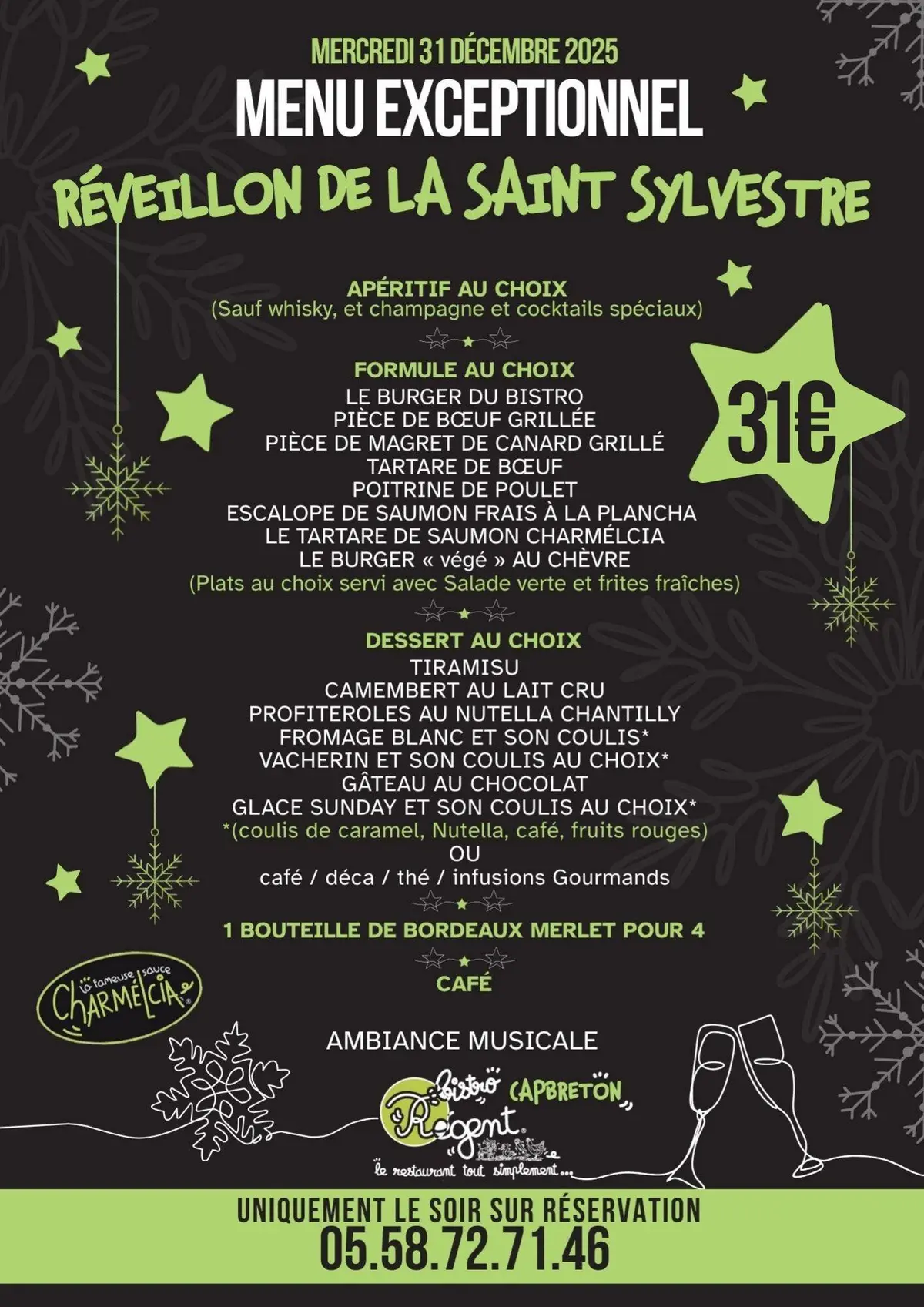 Repas de la Saint Sylvestre au Bistrot Régent