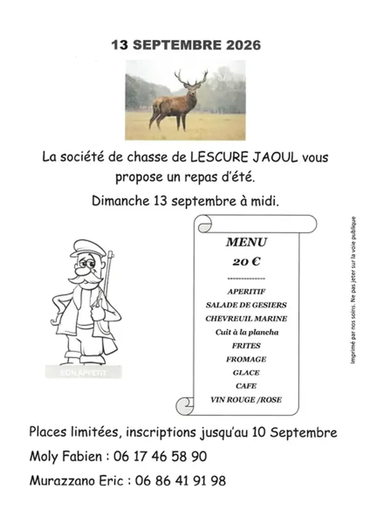 Repas de la société de chasse