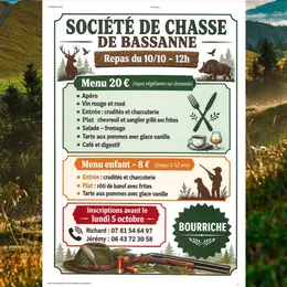 Repas de la société de chasse de Bassanne