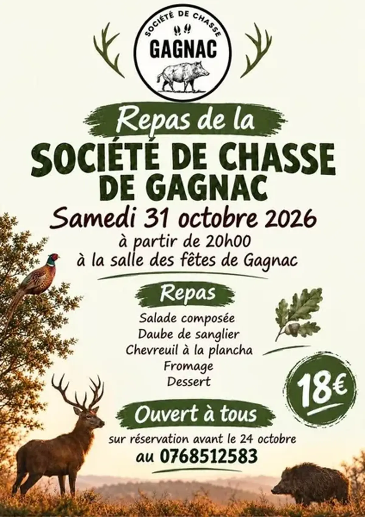 Repas de la société de Chasse de Gagnac