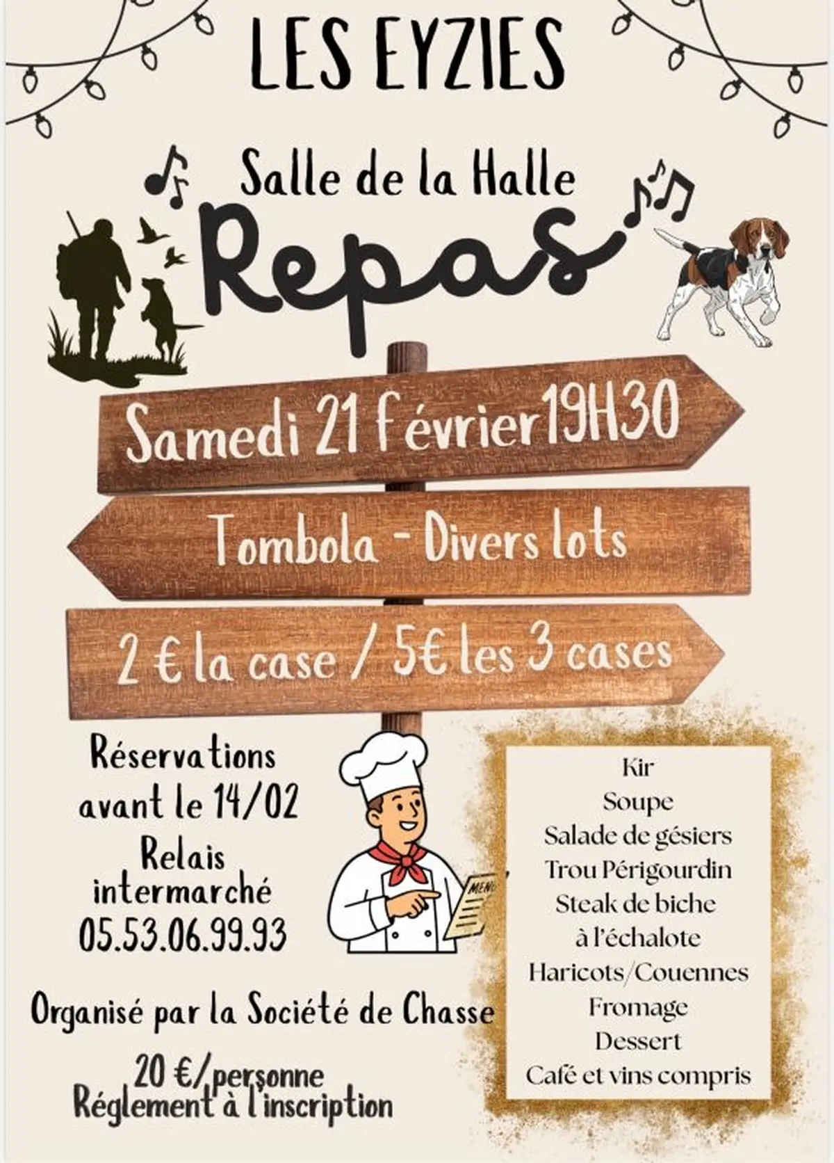 Repas de la société des chasse des Eyzies