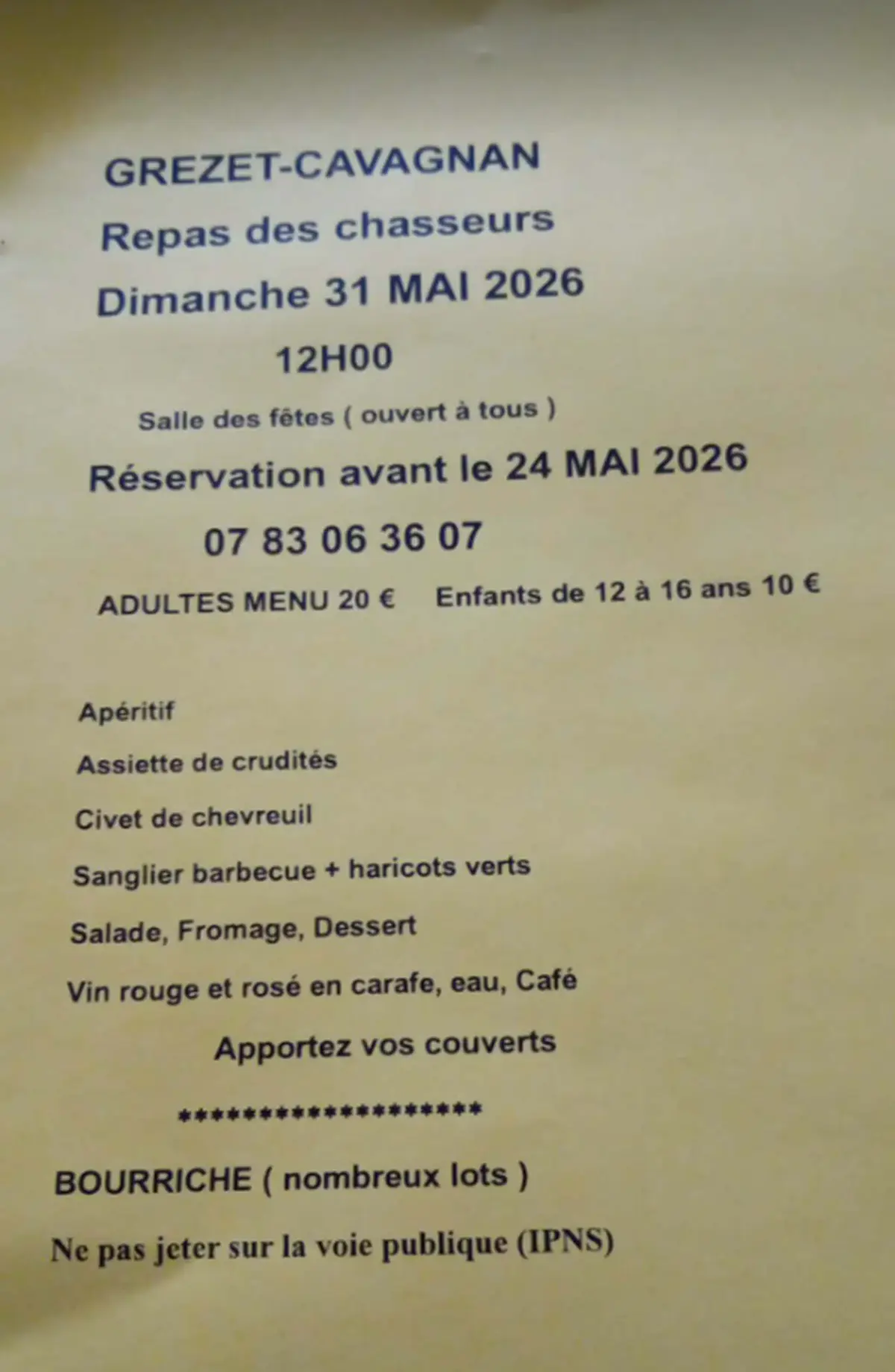 Repas des chasseurs