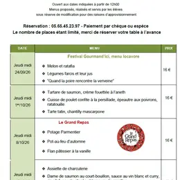 Repas du restaurant d'application de Laurière