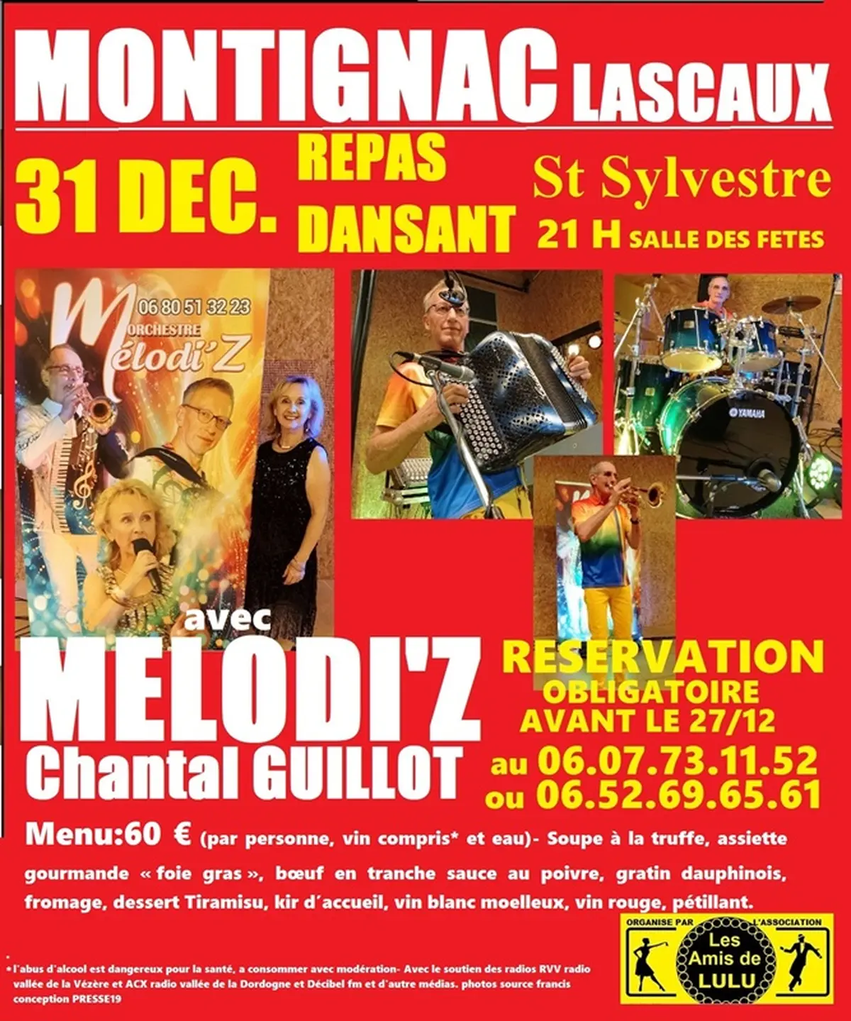 Repas du réveillon de la Saint Sylvestre à Montignac-Lascaux