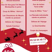 Repas du réveillon de noël au Moulin du Porteil