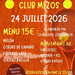 Repas du Tennis Club Mezos