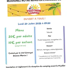 Repas en l'honneur de Téléthon Camping