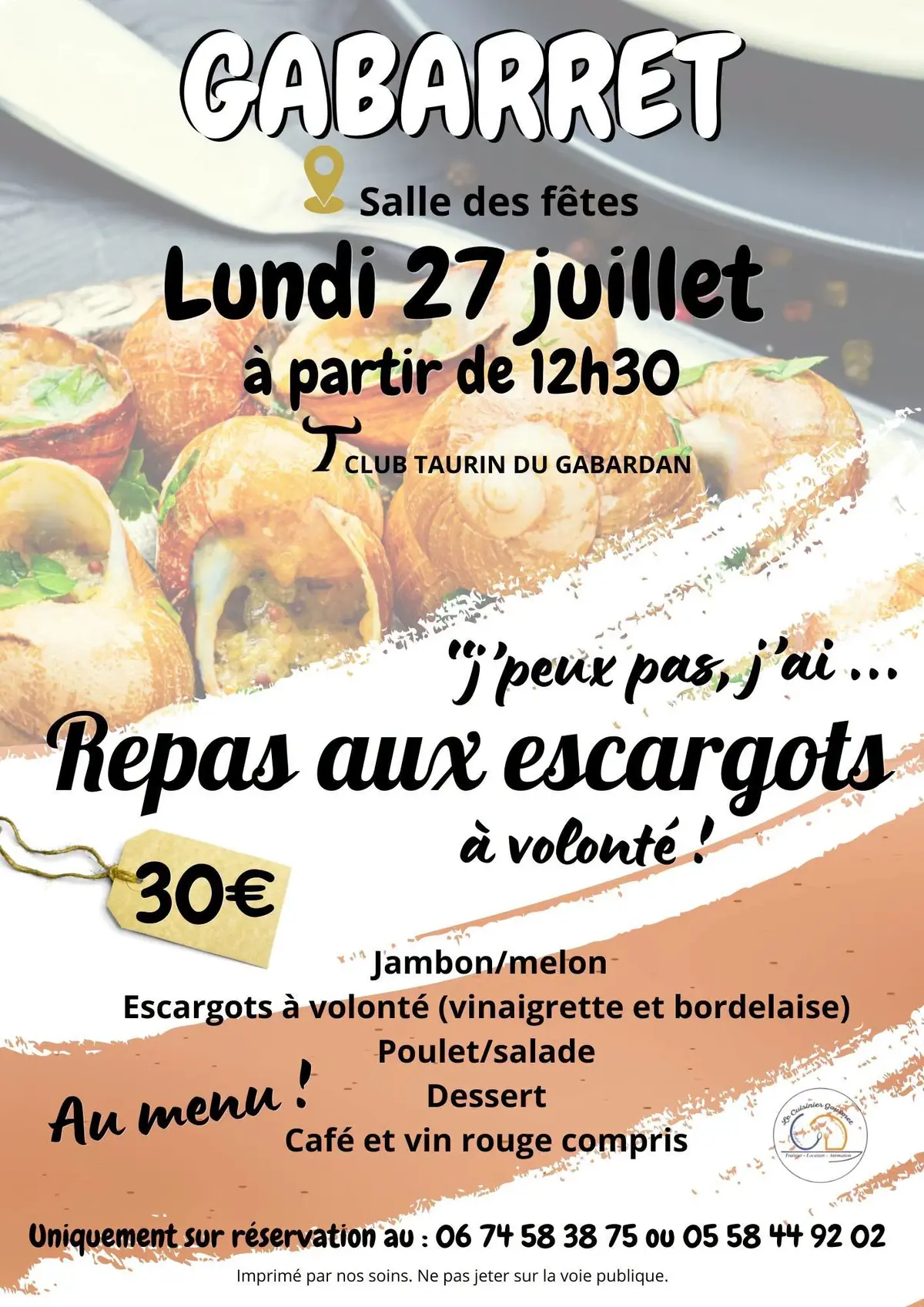Repas escargots à volonté