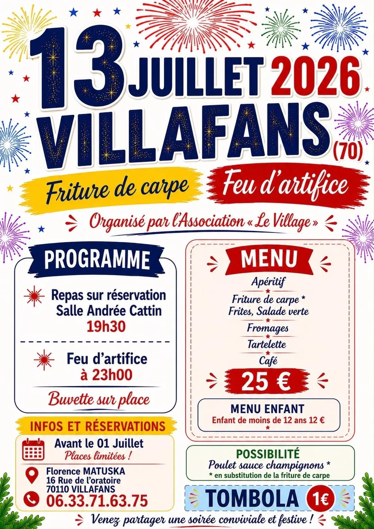 Repas et feux d'artifice