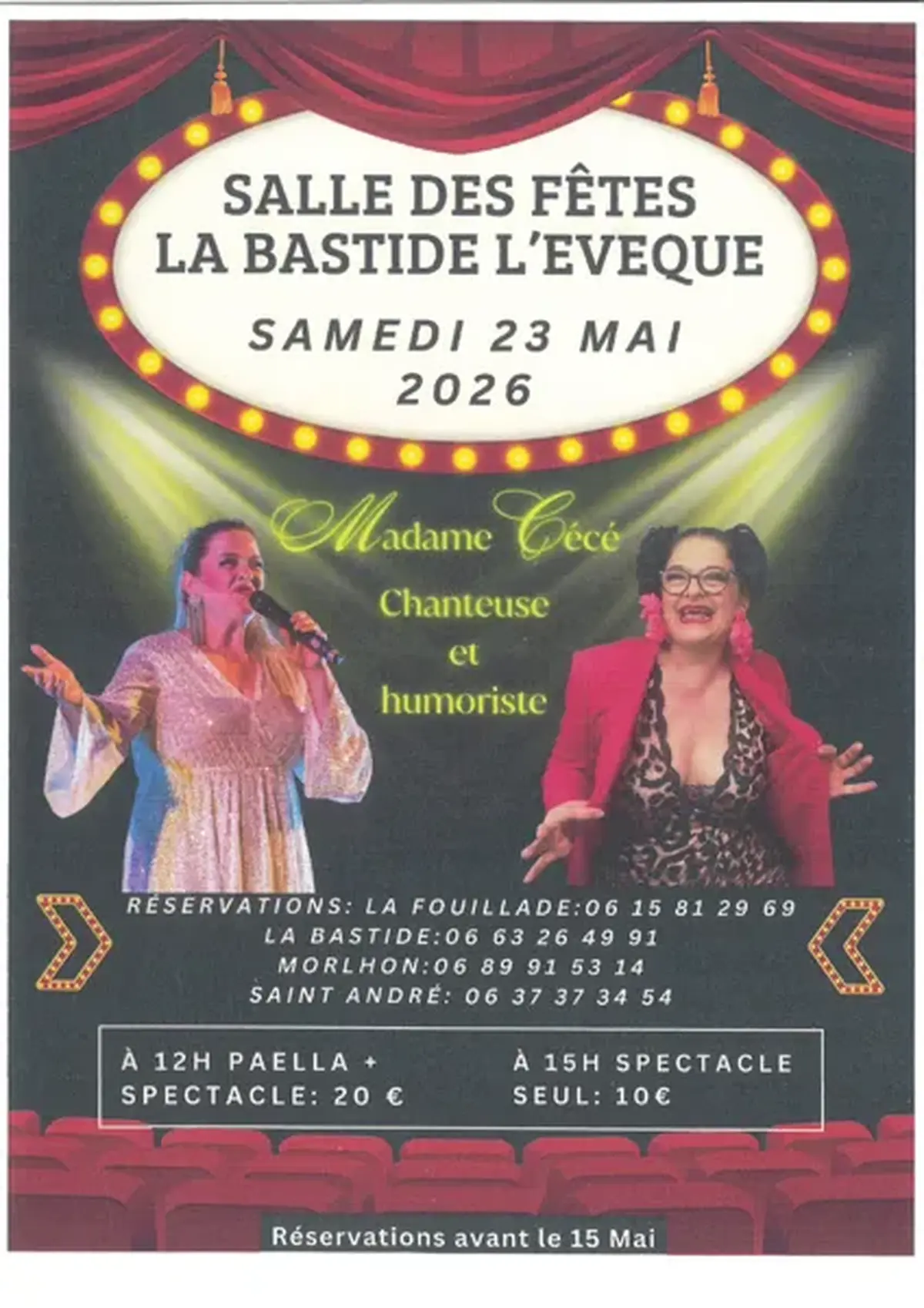 Repas et Spectacle Madame Cécé - La Bastide l'Evêque
