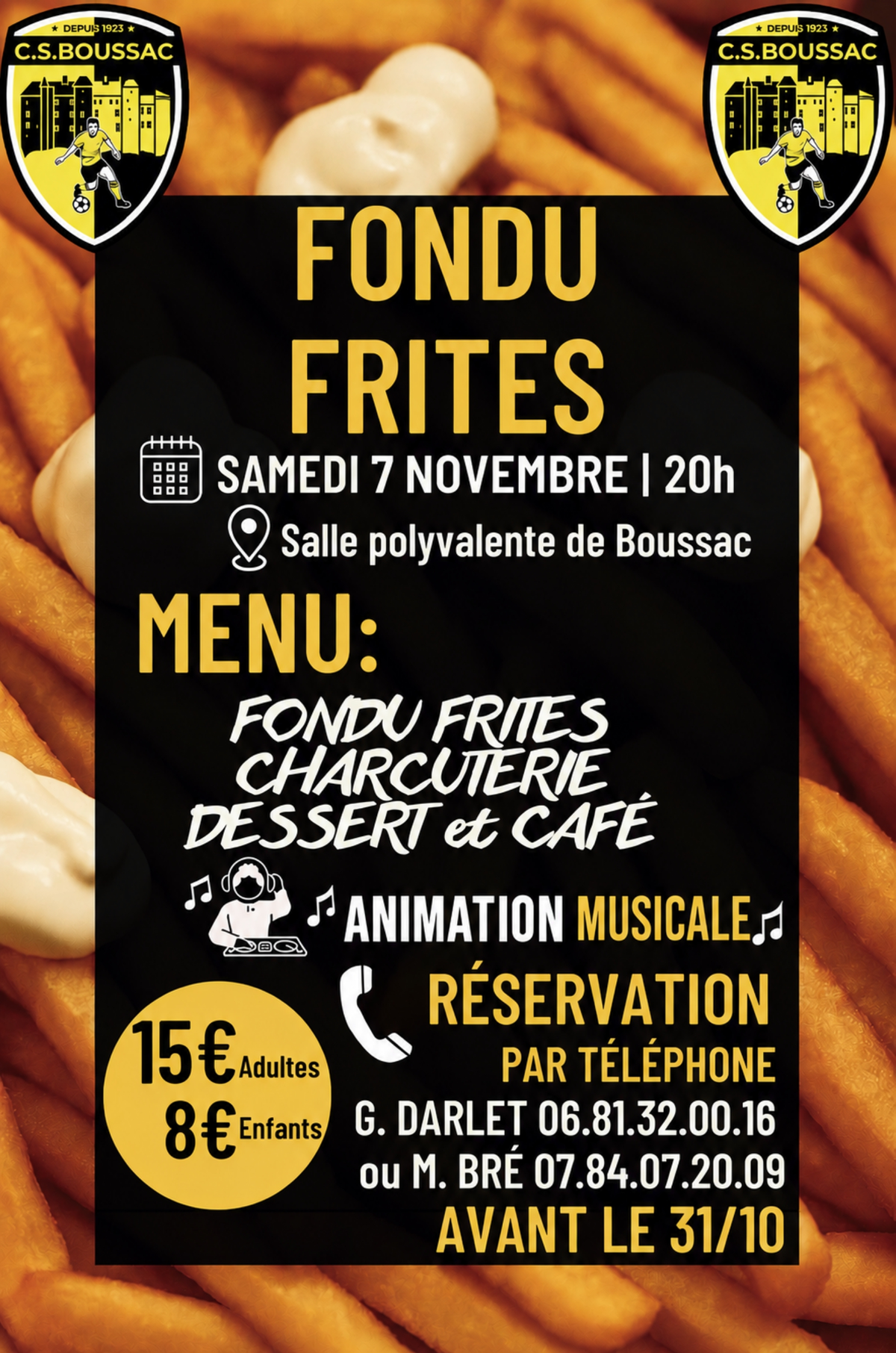 Repas fondu frites