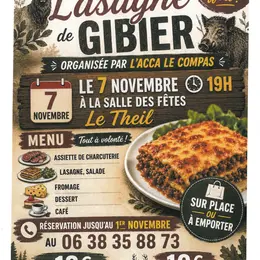 Repas Lasagne de gibier