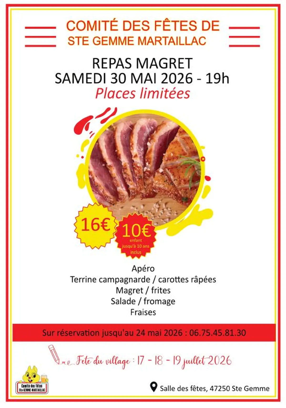 Repas magret