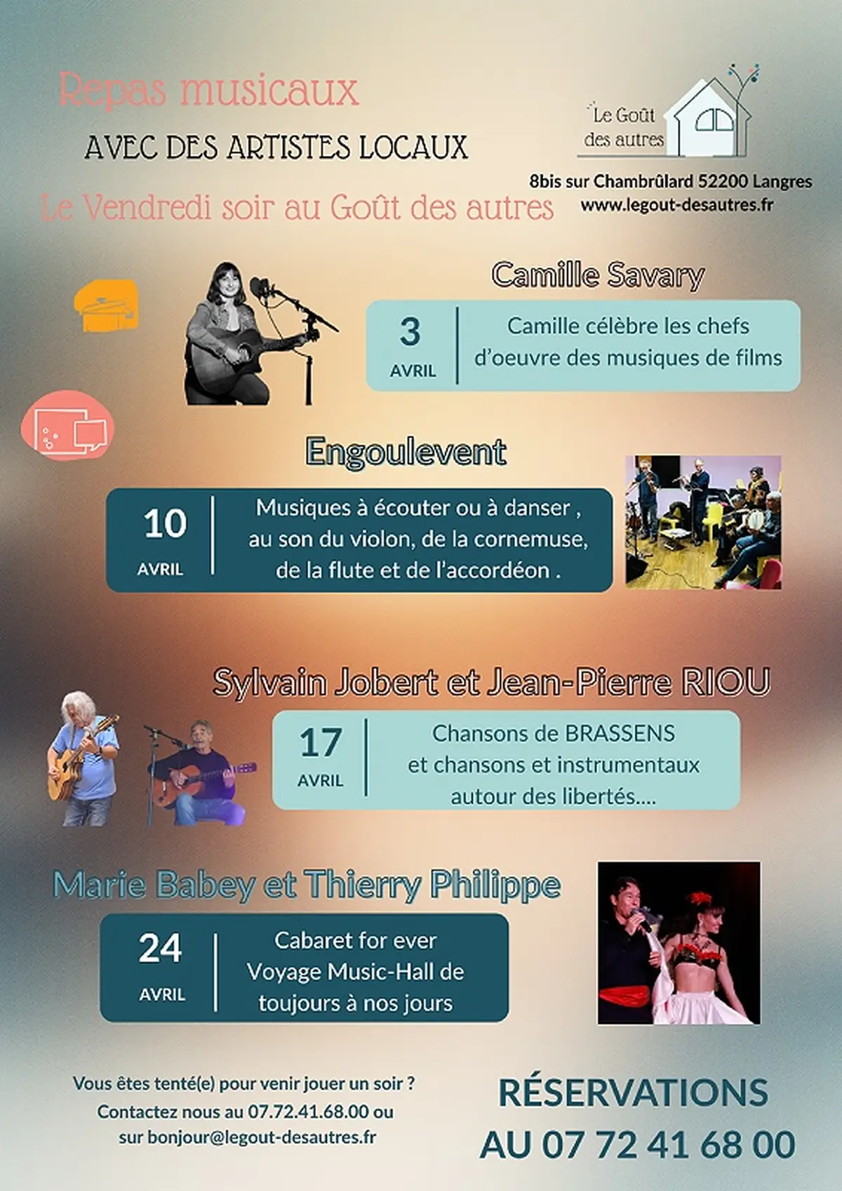 Repas musicaux - Sylvain Jobert et Jean-Pierre Riou