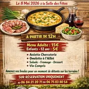 Repas (omelette à l'aillet) et pétanque