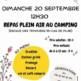 Repas plein air au camping