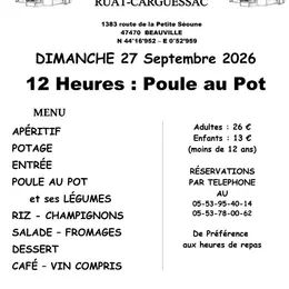 Repas Poule au pot à Beauville