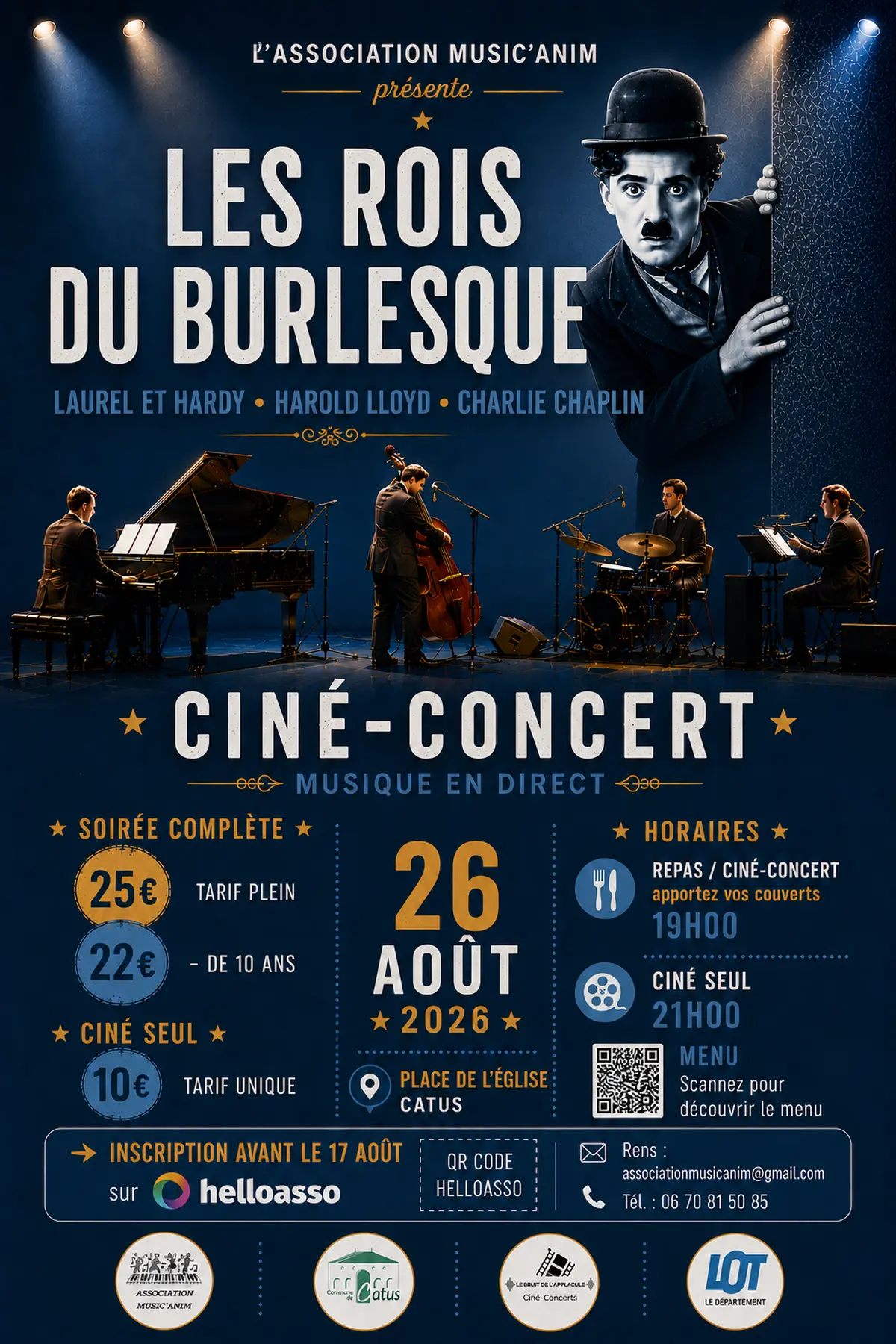 Repas, projections et concert avec Les Rois du Burlesque