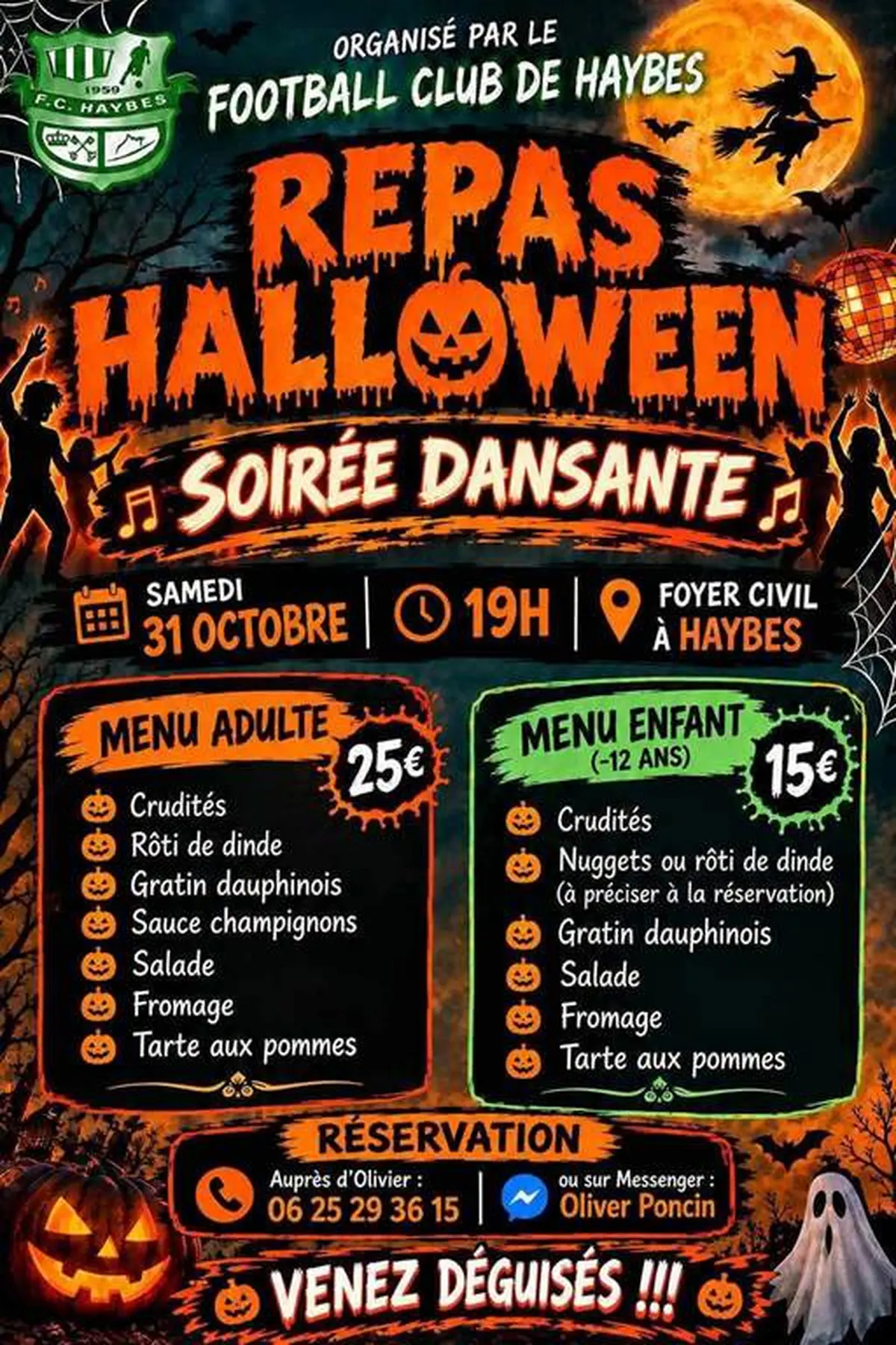Repas/Soirée dansante Spécial Halloween