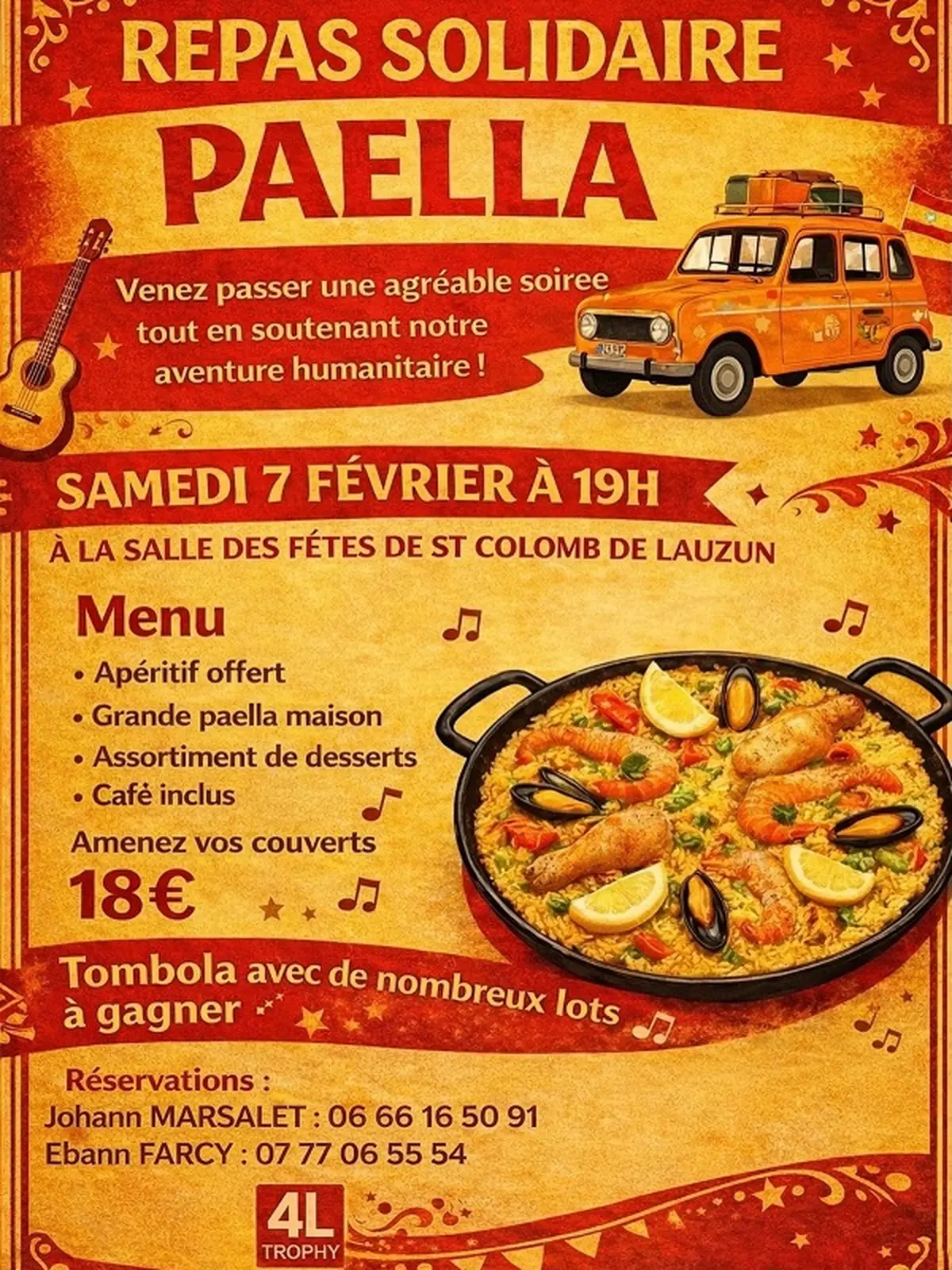 Repas solidaire pour le 4L Trophy