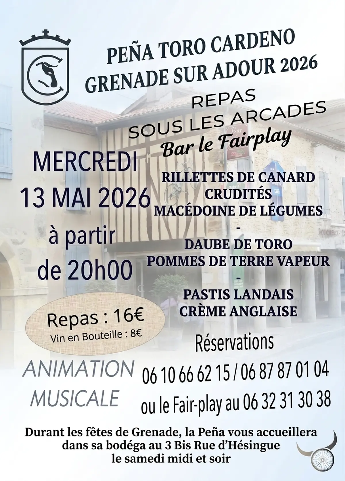 Repas sous les arcades