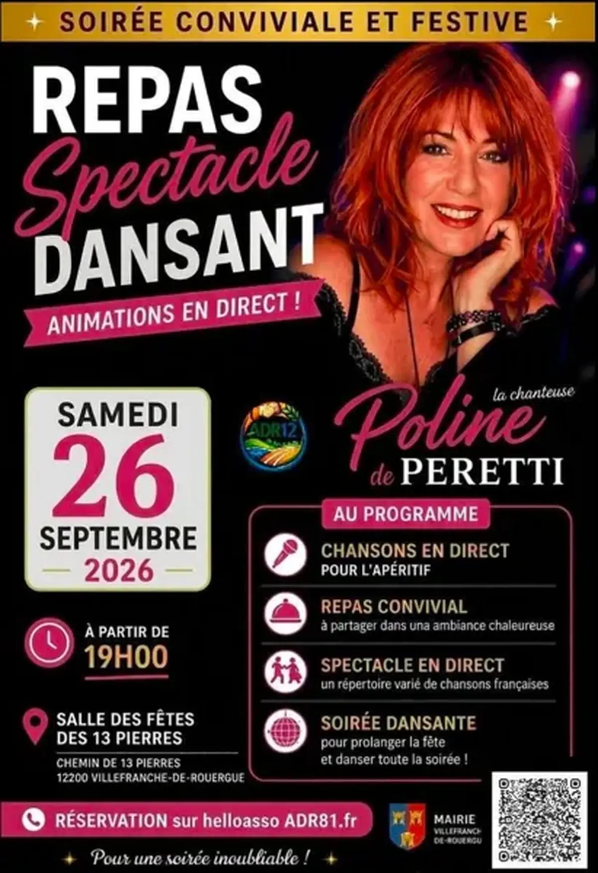 Repas Spectacle Dansant avec Poline de Peretti