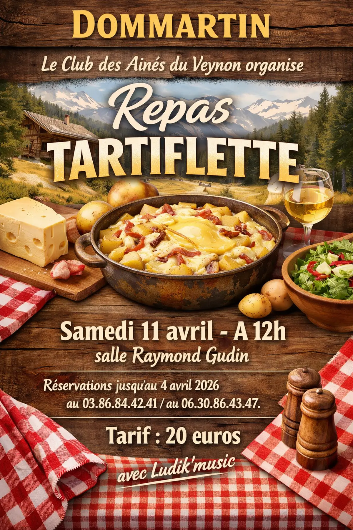 Repas tartiflette le club des aînés