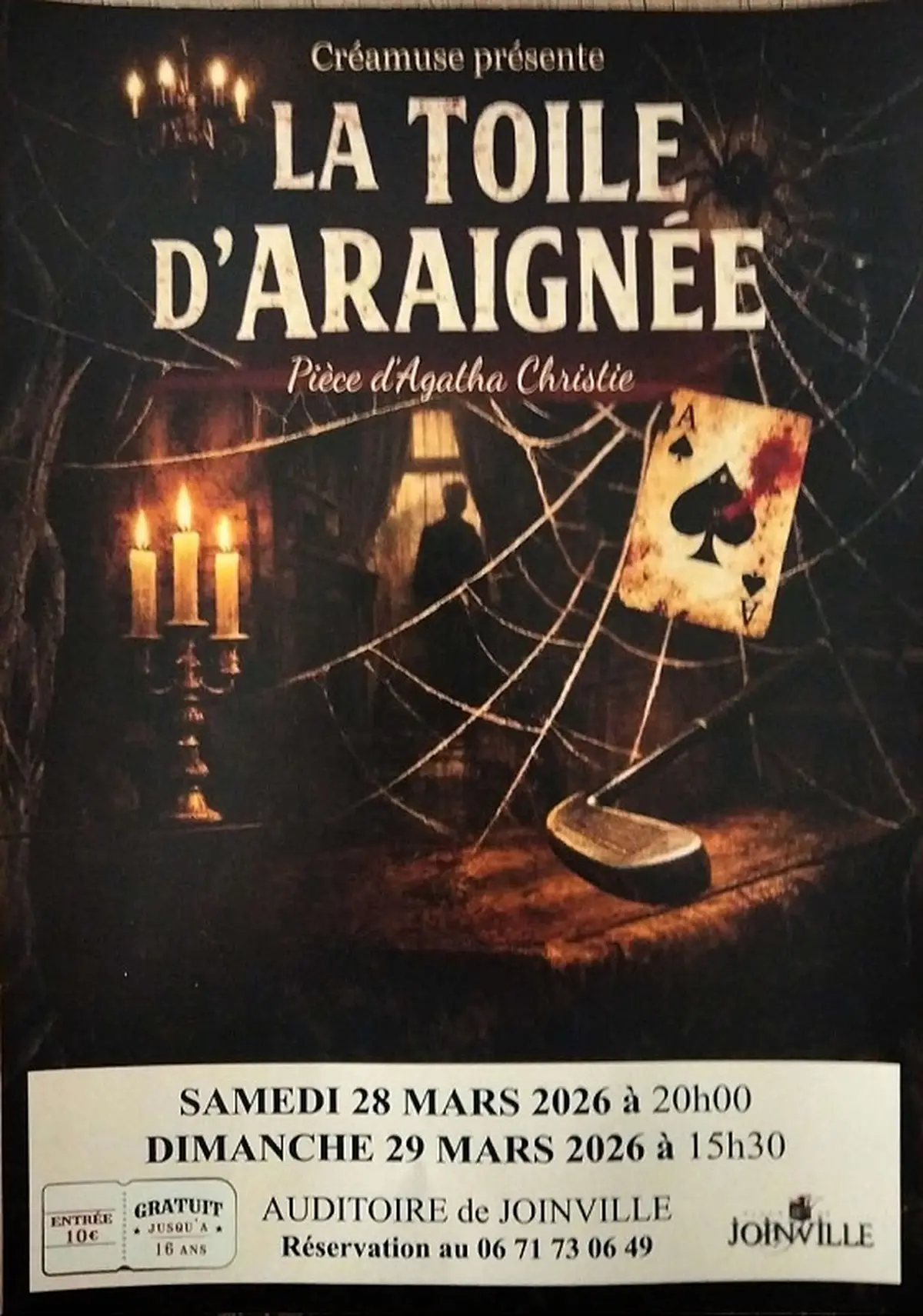 Représentation théâtrale La toile d'araignée (Agatha Christie) par Créamuse