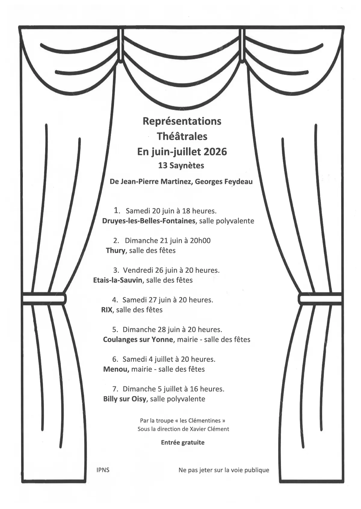 Représentation théâtrale - Troupe Les Clémentines