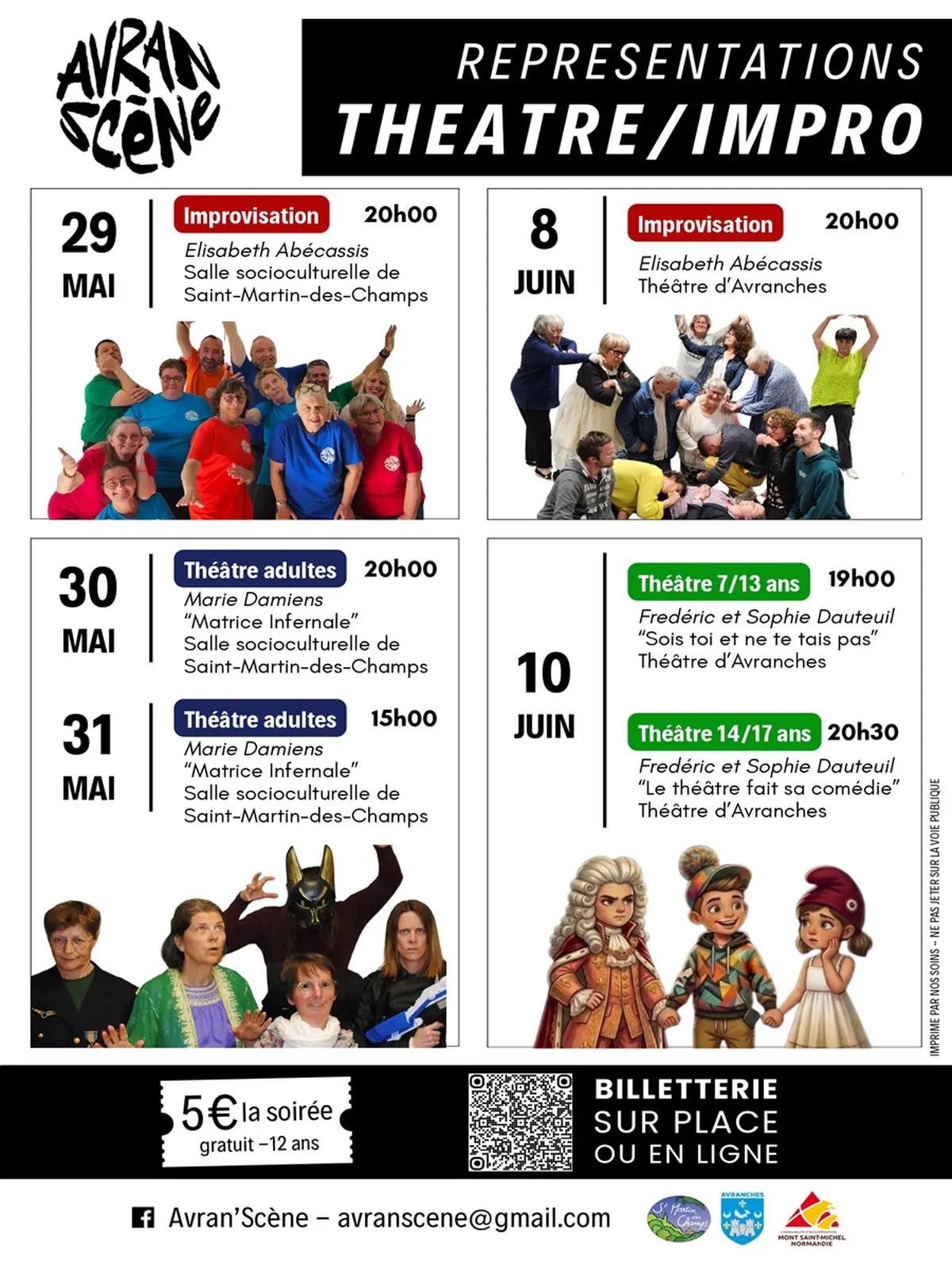 Représentations théâtre jeunes et impro